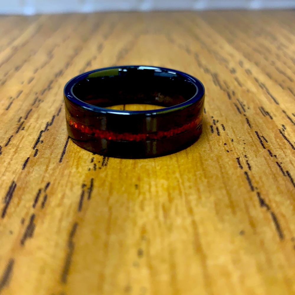 Crushed Red Opal Ring